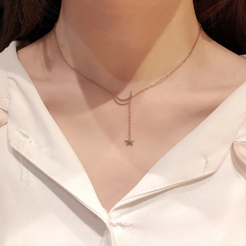 Zon en maan choker ketting